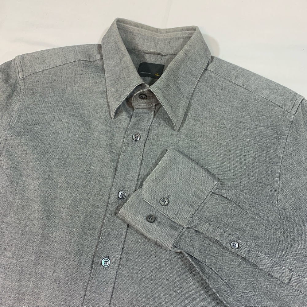 FENDI Button Up Dress Shirt Mens SLIM FIT 41 Italy Business Casual Career Gray